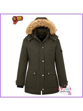 Women's Plus Size Waterproof Thicken Puffer Coat with Hood Winter Parka